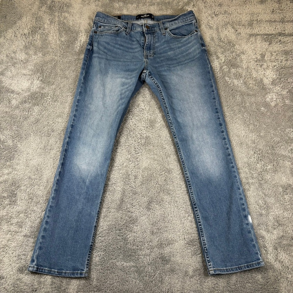 Hollister Slim Straight Epic Flex Jeans Mens 30x30 Medium Wash Blue Denim